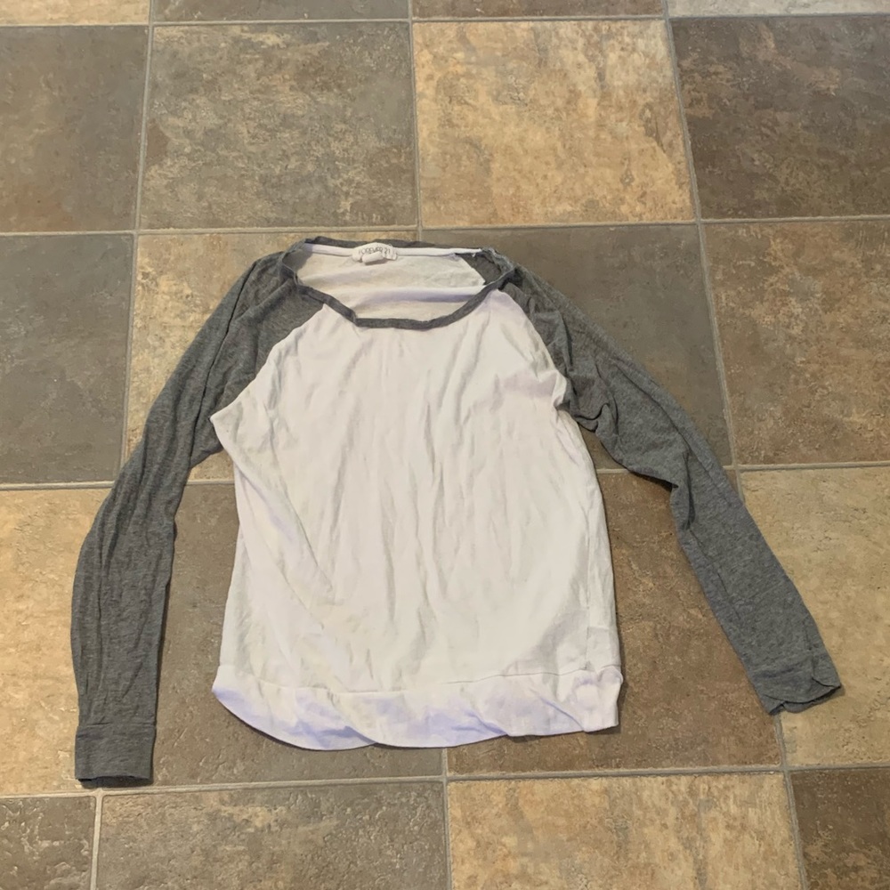 FOREVER 21 BLANK BASEBALL TEE LONG SLEEVE WOMENS